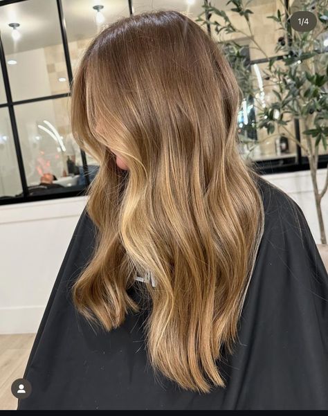 Hazelnut Brown With Highlights, Shadow Root Caramel Blonde, Balayage Hair Dark To Blonde, Brown Gold Balayage, Faded Blonde Hair Balayage, Gigi Hadid Balayage, Hair Inspo For Formal, Dark Dark Blonde Hair, Fair Skin Light Brown Hair