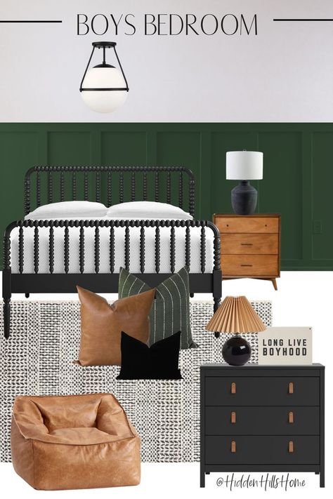 Modern Vintage Boys Bedroom Mood Board Bedroom Design Mood Board, Little Boys Bedroom Decor, Vintage Boys Room, Little Boys Bedroom, Bedroom Mood Board, Teenager Bedroom Boy, Teenage Boy Room, Boy Toddler Bedroom, Jenny Lind