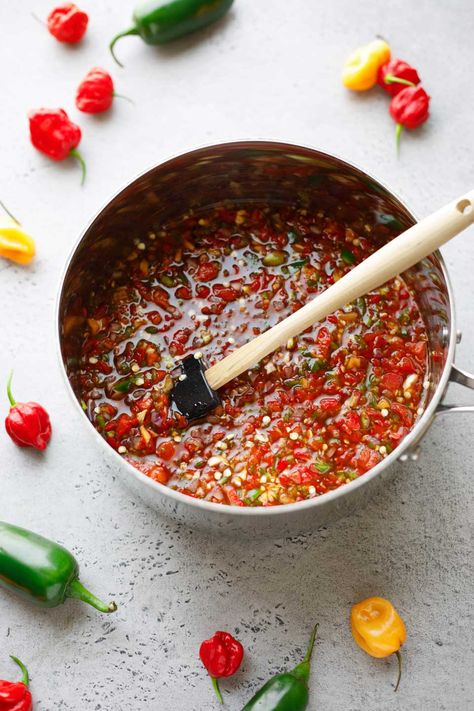 Sweet and Spicy Pepper Relish - Two Healthy Kitchens Chilli Relish Recipe, Red Hot Cherry Pepper Recipes, Hot Cherry Pepper Relish, Cherry Pepper Relish Recipe, Cherry Pepper Relish, Homestead Market, Pepper Relish Recipe, Cherry Pepper Recipes, Red Pepper Relish