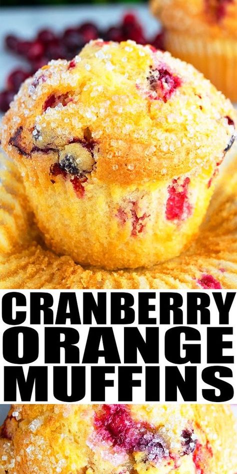 Cranberry Orange Muffin Recipe, Cranberry Recipes Muffins, Orange Muffin Recipe, Cranberry Orange Muffins, Orange Muffins, Cranberry Muffins, Orange Cranberry, Muffin Bread, Breakfast Sweets