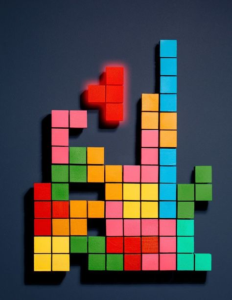 Tetris Art, Sticky Note Crafts, Tetris Game, Notes Craft, Wayfinding Signage, Graphic Design Fun, The Blocks, Sticky Notes, Windows 10