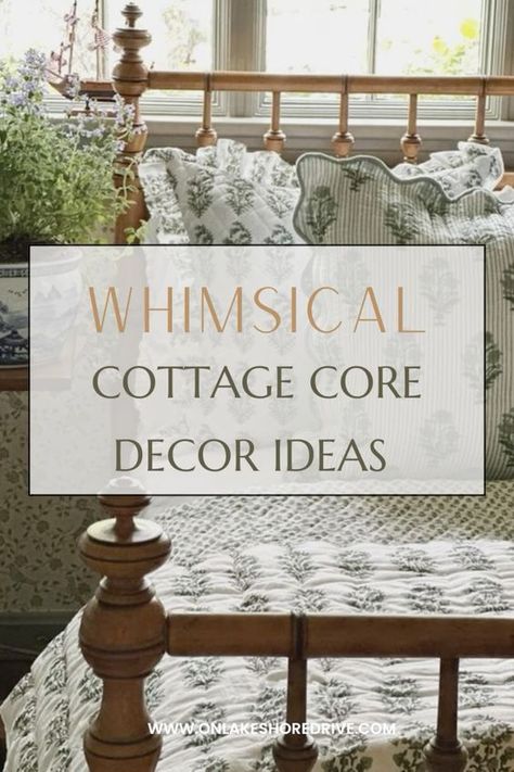 This post is all about whimsical cottage core decor ideas and how you can incorporate whimsical decor into your home to make it fun and unique! Cottage Core Wainscoting, Cottage Core Wall Decor Ideas, Guest Room Cottage Style, Country Cottage Ideas, English Cottage Core Aesthetic, French Country Cottage Decorating Master Bedrooms, Unique Farmhouse Ideas, Country Chic Decorating Ideas, Cottage Wall Decor Ideas