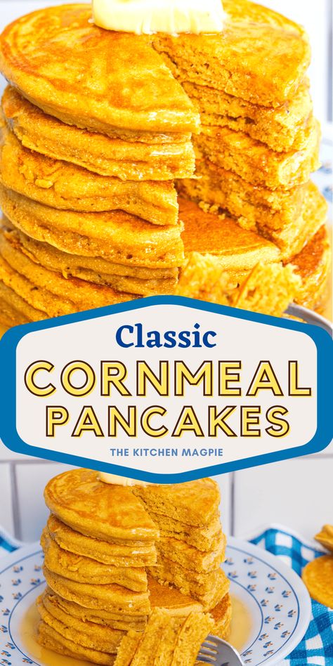 Cornmeal Pancakes Best Homemade Pancakes, Cornmeal Recipes, Breakfast Boards, Cornmeal Pancakes, Air Fryer Recipes Appetizers, Homemade Pancake Recipe, Homemade Pancakes, Bread Appetizers, Pancakes Easy