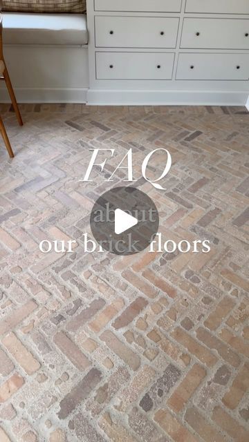 Light Brick Tile Floor, Bricks Flooring Indoor, Brick Flooring Interior, Brick And Wood Floor Transition, Brick Looking Tile Floors, White Washed Brick Floor, Vinyl Brick Flooring, Brick Floor Patterns, Stone Floors Living Room