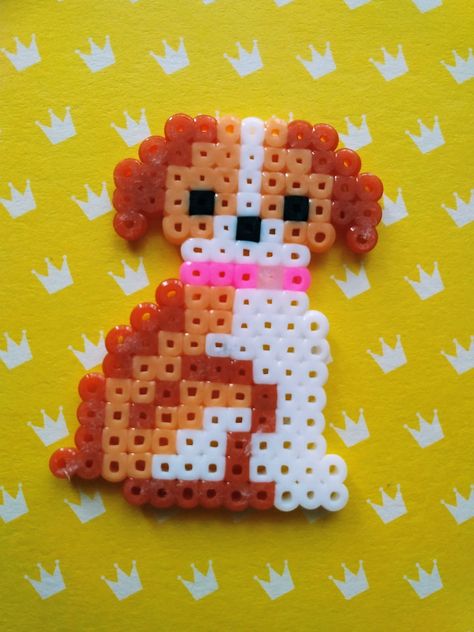 Dog Perler Bead Patterns, Small Hama Bead Designs, Perler Bead Patterns Small Easy Cute, Perler Bead Animals, Hamma Beads Ideas, Pony Bead Crafts, Easy Perler Bead Patterns, Melty Bead Patterns, Easy Perler Beads Ideas