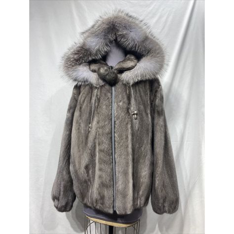 Blue Iris Mink Jacket W/ Detachable Hood (81212). Fur Sample Sale Size: 16/18 Women’s Or 40/42 Men’s Zipper Up Front, 2 Pockets Length: 28 Inch From The Base Of The Collar To The Bottom Of The Hem Bust: 53.5 Inch Measured From Far Left Side To Far Right Side Underneath Armpit From The Inside Arms: 31 Inch From The Inside Of The Collar To End Of The Sleeve Sweep: 54 Inch From The Side To Side Along The Bottom Y2k Winter Coat, Arctic Clothing, Big Winter Jacket, Fur Jacket Outfit, Le Grand Bleu, Mink Jacket, Oversized Jean Jacket, Black Wool Blazer, Anti Fashion