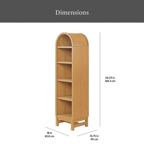 Better Homes & Gardens Juliet Narrow Arch Bookcase, Light Honey Wood Finish - Walmart.com Arch Bookcase, 8 Cube Organizer, 3 Shelf Bookcase, Bookcase Lighting, Bookcase Organization, Fireplace Built Ins, 5 Shelf Bookcase, Etagere Bookcase, Cube Organizer