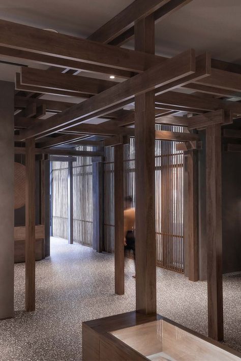 Nanjing Jingjian Lawyer Museum / Inch Condensation Architectural Design | ArchDaily Wood Museum, White Staircase, Stair Well, Japan Hotel, Museum Interior, Build A Frame, Japanese Festival, Japan Architecture, Stuff To Build