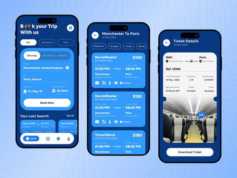 Bus Ticket Booking App UI Design Bus Schedule Design, Bus Ticket Design, Travel App Ui Design, Booking App Design, Bus App, App Wireframe, Air Ticket Booking, Bus Ticket, App Ideas