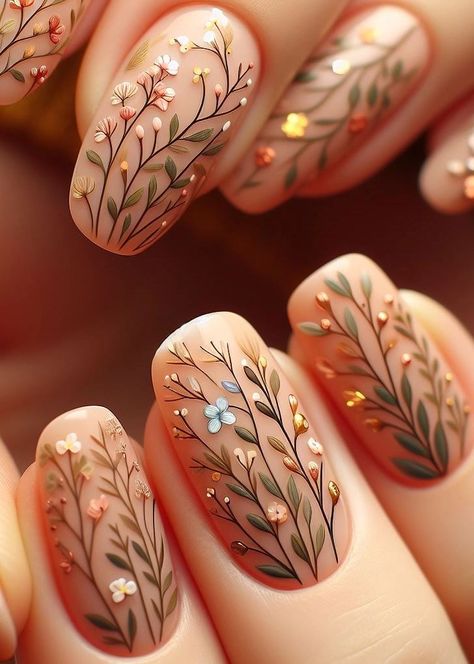 Feeling playful? ✨ Experiment with negative space designs in your peach floral nail art for a touch of modern flair. Japanese Nail Art Elegant, Nude Summer Nails, Cutest Nails, Finger Paint, Fall Nail Trends, Fall Nail Art Designs, Floral Nail Designs, Cute Nails For Fall, Nail Colors Winter