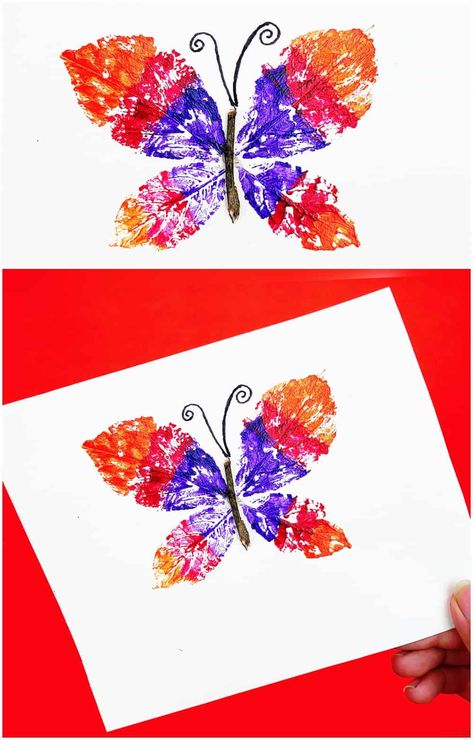 Leaf Butterfly Craft - Fun Nature Art and Craft For Kids Craft Idea For Preschoolers, Nature Art And Craft For Preschool, Nature Butterfly Craft, Butterfly Leaf Art, Nature Art And Craft, Leaf Prints For Kids, Preschool Butterfly Art, Leaf Butterfly Craft, Art And Craft Activity For Kids