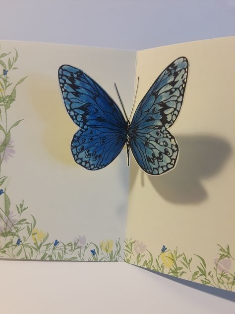 Pop up butterfly card Pop Out Butterfly Card, Butterfly Pop Up, Butterfly Pop Up Card, Dragonfly Cards, Libros Pop-up, Teachers Day Card, Teacher Cards, Handmade Jewelry Tutorials, Pop Up Book