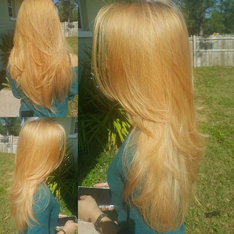 After Iridescent Golden Copper Blonde! #BeautybyBueno #blondebomshell #olaplex #brandonflorida #balayage #beautybybuenohairstudio #kenracolor Light Yellow Hair Color, Gingerish Blonde Hair, Yellow Toned Blonde Hair, Yellow And Blonde Hair, Yellow Gold Hair, Bright Yellow Blonde Hair, Golden Yellow Hair Color, Light Golden Copper Hair, Golden Copper Blonde Hair