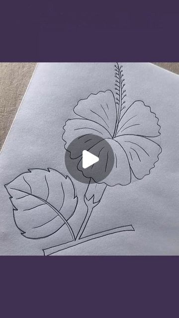 Pencil Sketch Tutorial, Hibiscus Drawing, Hibiscus Flower Drawing, Pencil Drawings Of Nature, Easy Flower Drawings, Flower Pattern Drawing, Flower Drawing Tutorials, Flower Drawings, Color Drawing Art