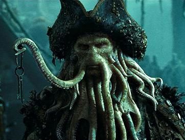 The terrifying 'Davy Jones' portrayed by Bill Nighy 'Dead Man's Chest' (still from film) Octopus, Davy Jones, Jack Sparrow, Key Necklace, Pirates Of The Caribbean, The Caribbean, Key, Film