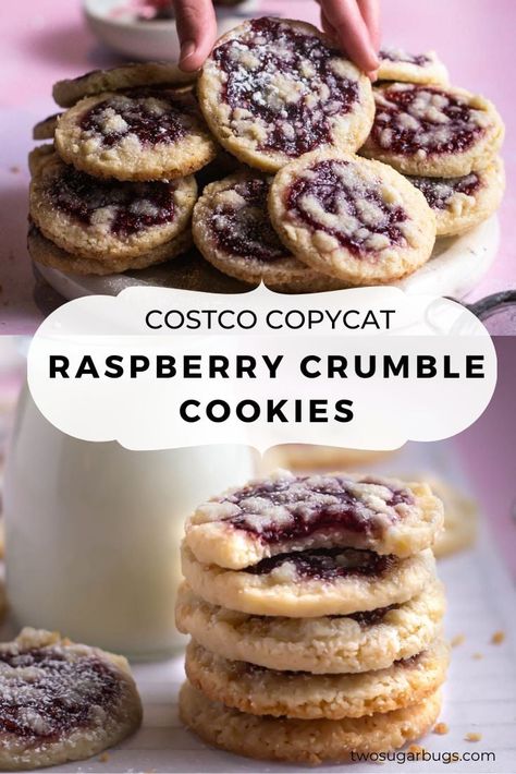 Jam Crumble Cookies, Blackberry Jam Cookies, Raspberry Jam Desserts Simple, Jam Cookie Recipes, Jam Stuffed Cookies, Raspberry Christmas Cookies, Baking With Jam Recipes, Recipes With Raspberry Jam, Jam Filled Cookies Recipe