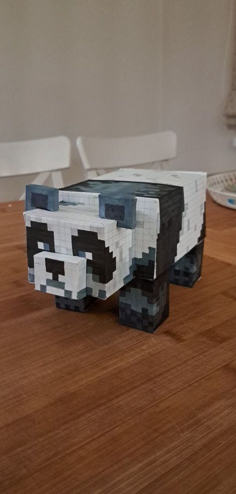 Minecraft Panda Statue, Panda Minecraft Build, Minecraft Panda, Minecraft Paper, Minecraft Papercraft, Cube Template, Panda Sweater, Panda Head, Panda Illustration