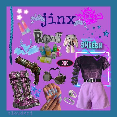 arcane, jinx arcane, jinx aesthetic, arcane aesthetic, modern jinx, gen z jinx Jinx Aesthetic Outfit, Jinx Style Clothes, Jinx Arcane Outfit Inspired, Arcane Outfits Aesthetic, Jinx Inspired Outfit Ideas, Jinx Outfit Ideas, Jinx Arcane Outfit, Jinx Fashion, Jinx Inspired Outfit