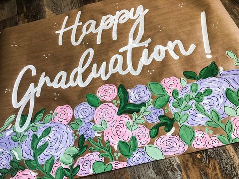 Colorful flowers are meant for summertime 💐🤩☀️ Kraft Paper Banner, Preppy Paintings, Grad Party Banner, Diy Posters, Painted Banners, House Manager, Painted Banner, Banner Inspiration, 21 Bday