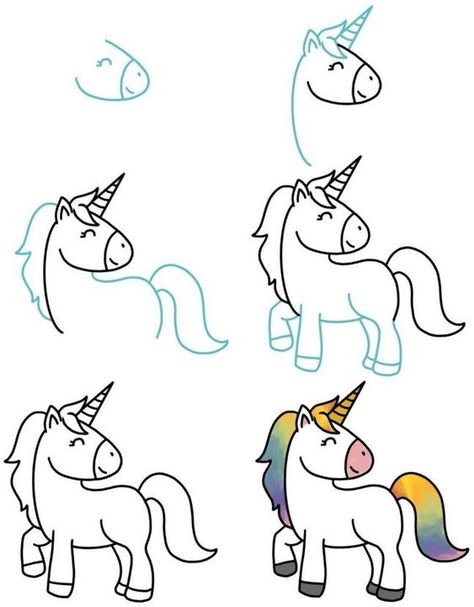 How to draw unicorn Drawings step by step for kids #drawingsstepbystepforkids Drawing ideas #drawingideas Drawing ideas for kids #drawingideasforkids 2.6 How To Draw Unicorn, Draw Unicorn, Unicorn Drawings, Trin For Trin Tegning, Drawing Ideas For Kids, Easy Disney Drawings, Easy Animal Drawings, Unicorn Drawing, Drawing Lessons For Kids