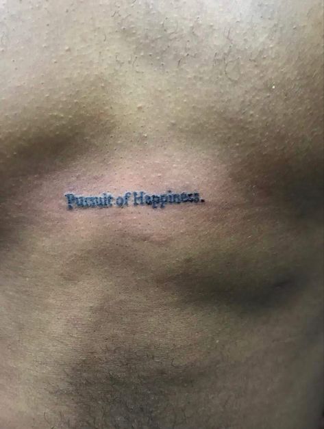 Pursuit If Happiness Tattoo, Word Tattoo Chest, One Word Chest Tattoo, Word Chest Tattoo Female, Album Tattoo Ideas, Minimalist Chest Tattoo, Pursuit Of Happiness Tattoo, Word Chest Tattoo, Simple Chest Tattoo