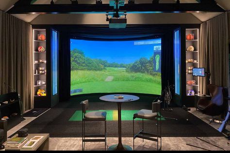 Simulator Room, Home Golf Simulator, Golf Simulator Room, Pga Tour Players, Golf Room, Indoor Golf, Famous Golf Courses, Golf Simulator, System Architecture