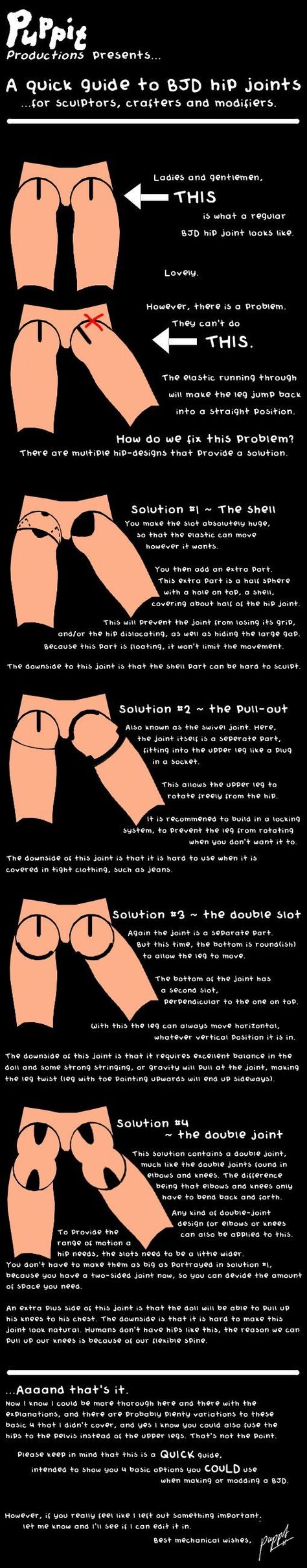 A quick guide to BJD hip joints by PuppitProductions on deviantART How To Make Bjd Dolls, Ball Jointed Dolls Tutorial, Puppet Joints, Bjd Dolls Tutorial, Bjd Tutorial, Bjd Making, Bjd Head, Doll Joints, Head Base