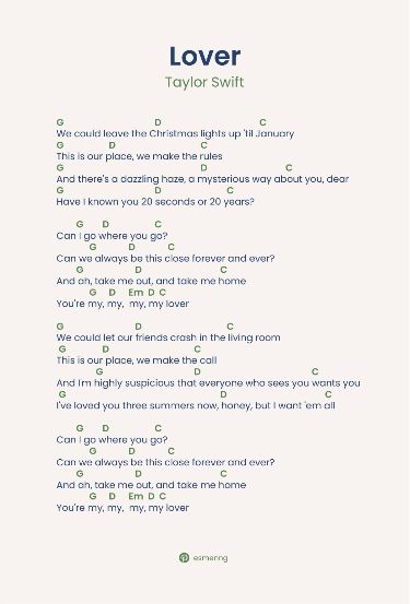 Lover - Taylor Swift 💜 Im Yours Ukulele Chords Strum, F#m Chord Guitar, Kalimba Sheet Music Taylor Swift, Lover Taylor Swift Guitar Chords, Ukelele Chords Taylor Swift, F Chord Guitar Easy, Guitar Taylor Swift Songs, Lover Guitar Taylor Swift, Lover Guitar Chords