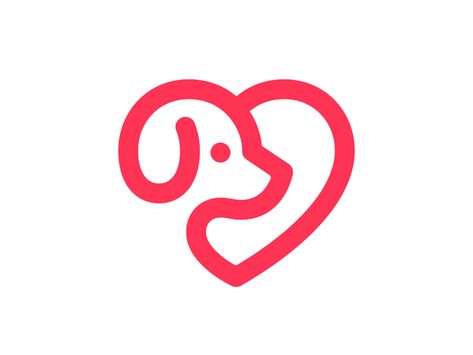 Puppy / Heart by Kakha Kakhadzen on Dribbble Animal Shelter Logo, Cool Dog Collars, Pet Branding, Cat Logo Design, Dog Logo Design, Paw Logo, Logo Design Set, Heart Sketch, Dog Branding