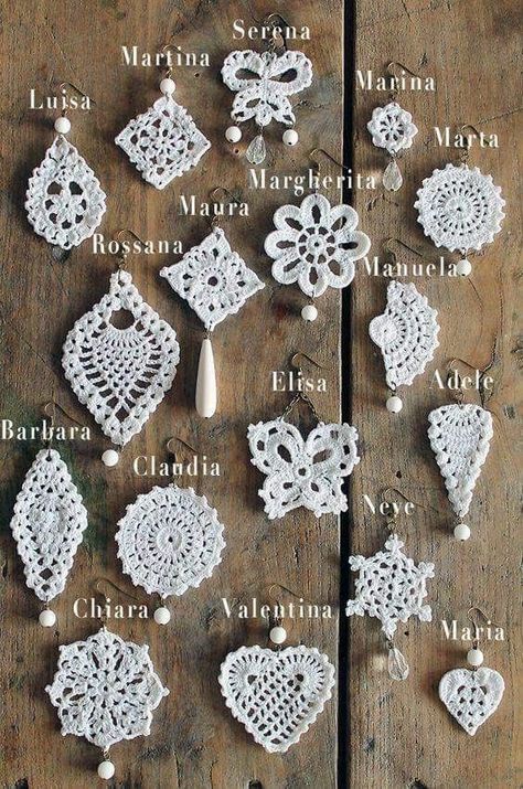 Crochet Lace Applique Patterns Free, Crochet With Embroidery Thread, Crochet Earrings Free Pattern, Micro Crochet Earrings, Bridal Crochet, Granny Square Pattern Free, Hantverk Diy, Crochet Jewlery, Crochet Jewelry Patterns