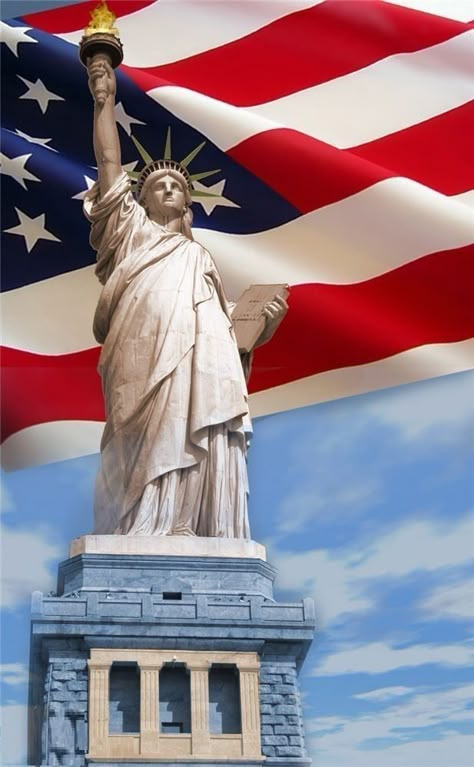 State Of Liberty, New York Flag, تمثال الحرية, Usa Wallpaper, Usa Independence Day, Usa Pictures, Patriotic Pictures, Liberty Island, American Flag Wallpaper