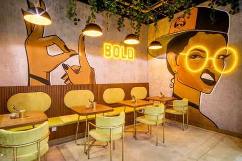 Fun Restaurant, Doner Kebab, Small Restaurant, Cafe Wall, Bar Design Restaurant, Organic Produce, Cafe Interior Design, Restaurant Interior Design, Interior Design Companies