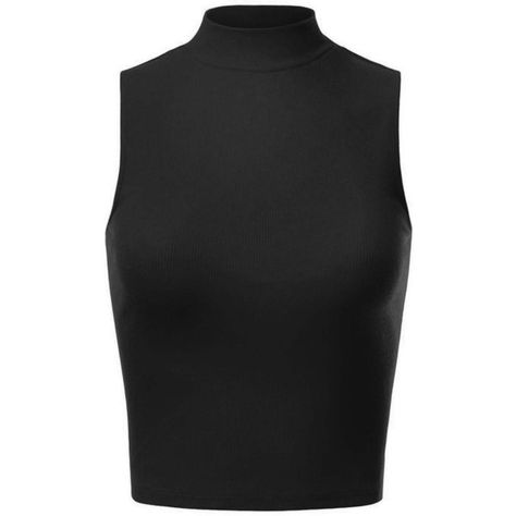 makeitmint Women's Ribbed Knit Sleeveless Solid Mock Neck Crop Tank... ($5.95) ❤ liked on Polyvore featuring tops, sleeveless tank tops, ribbed knit crop top, sleeveless crop top, mock neck top and mock neck tank top Sleeveless Mock Neck Top Outfits, Mock Neck Top Outfit, Black Mock Neck Top, Mock Neck Tank Top, Black Turtle Neck, Mock Neck Crop Top, Solo Costume, Mock Neck Tank, Work Chic