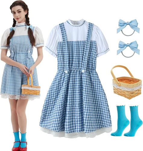 Get ready to enchant everyone this season with the UIMLK Wizard of Oz Dorothy Halloween Costume for Women! Perfect for Halloween costume parties, role-playing, and themed events. This authentic Dorothy outfit will transform you into a classic character from the storybook. Trunk Or Treat Spooky, Dorothy Outfit, Dorothy Halloween, Halloween Costumes Outfits, Dorothy Halloween Costume, Crow Costume, Character Halloween Costumes, Wizard Of Oz Dorothy, Dorothy Costume