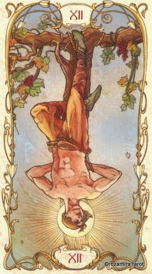 Tarot Mucha, Hanged Man Tarot, Alfons Maria Mucha, Tarot Tattoo, Hanged Man, Alphonse Mucha Art, Bird People, Mucha Art, Alfons Mucha