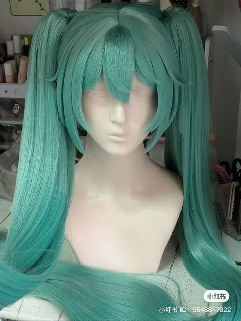 Hatsune Miku Hairstyles, Miku Wig Styling, Miku Hairstyles, Hatsune Miku Hair, Hatsune Miku Wig, Cosplay Wig Styling, Miku Hair, Miku Wig, Miku Cosplay Wig