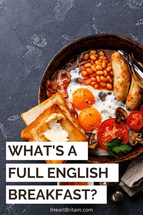 British Breakfast Recipes, Typical English Breakfast, English Breakfast Sausage, Uk Breakfast, European Breakfast, British Breakfast, Scottish Breakfast, British Cooking, Hp Sauce