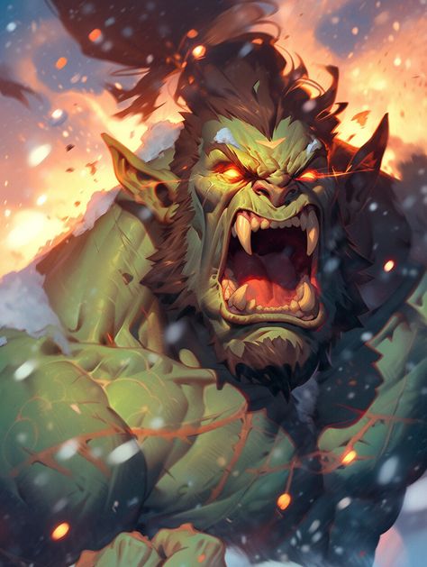 Angry orc, Yami-Yami on ArtStation at https://www.artstation.com/artwork/DvzRLo Dnd Orc, Yami Yami, Orc Warrior, Dungeons And Dragons Art, Human Anatomy Art, Anatomy Poses, Fantasy Races, Dungeons And Dragons Characters, Mythical Creatures Art