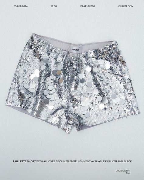 the wait is over ♥ the paillette shorts in silver are available now on guizio.com Sparkly Shorts, Glitter Shorts, Silver Shorts, Olivia Rodrigo, Outfit Ideas, Sparkle, Glitter, My Style, Silver