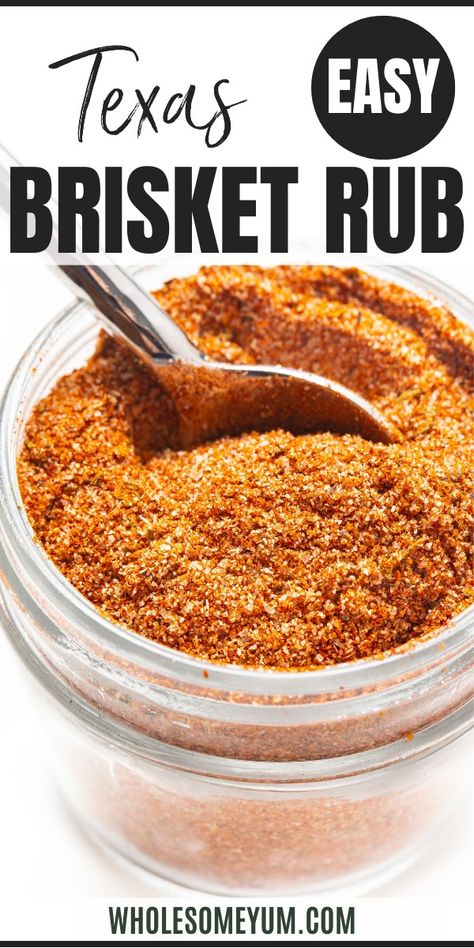 The Texas Brisket Rub Recipe Smoked Brisket Recipes Electric Smoker Dry Rubs, Beef Brisket Recipes Oven Dry Rub, Sweet Brisket Rub, Beef Brisket Dry Rub Recipe, Homemade Brisket Rub, Brisket Recipes Smoked Dry Rubs, Brisket Rubs Dry, Smoked Brisket Seasoning, Dry Rub Brisket Recipes