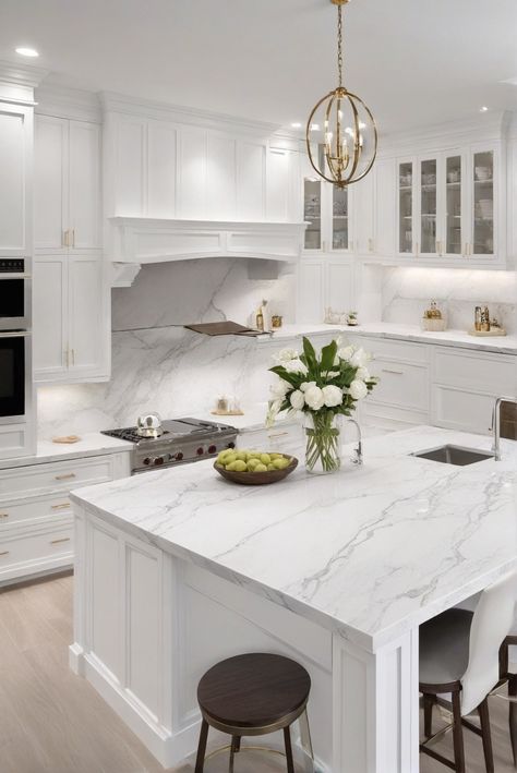 1. Quartz Countertops
2. White Kitchen Design
3. Elegance Redefined
4. Kitchen Renovation Inspiration Kitchen Quartz Backsplash Ideas, Quartz Countertop Pictures, White Stone Countertops Kitchen, Solid White Quartz Countertop, White Countertops With White Cabinets, Kitchen With Quartz, White Kitchen With Quartz Backsplash, White Kitchen With Calacatta Quartz, Granite Countertops White