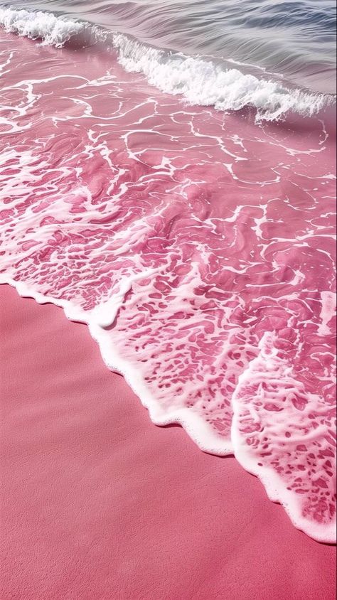 Pink Sand Beach, Branding Mood Board, Pink Beach, Pink Sand, Beautiful Fantasy Art, Ocean Waves, Bahamas, Pink Red, Mood Board