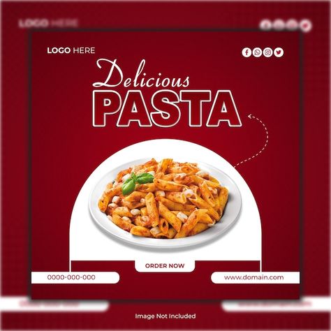 Delicious pasta food marketing poster te... | Premium Vector #Freepik #vector Pasta Social Media, Pasta Poster, Unique Pasta, Food Marketing, Food Post, Poster Template Design, Pasta Food, Marketing Poster, Food Menu Design