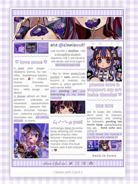 purple themed carrd.co inspo | aoi akane tbhk Carrd.co Theme, Carrd Co, Carrd Inspo, Club Design, Straw, Art Inspiration, Purple, Quick Saves, Design