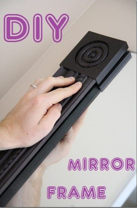 25 Cheap And Easy DIYs That Will Vastly Improve Your Home Framing Mirror, Manchester Tan, Huge Mirror, Room Deco, Bathroom Redo, Mirror Frame, Crown Molding, A Mirror, Diy Home Improvement