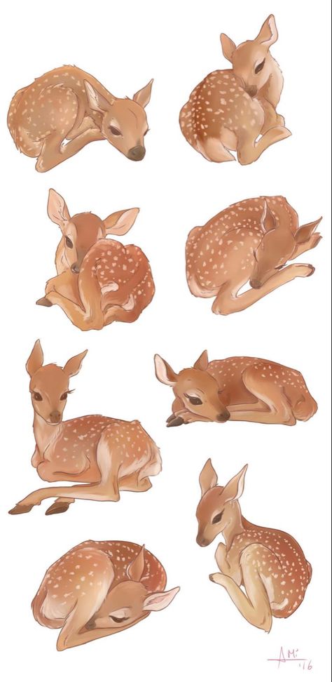 Cute Baby Deer Art, White Tailed Deer Drawing, Deer Illustration Cute, Deer Art Illustration, Fawn Drawing, Deer Drawings, Fawn Tattoo, Tier Tattoo, Deer Drawing