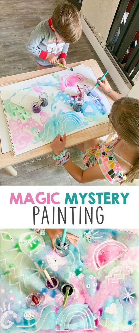 Toddler Learning Activities, Mystery Painting, Vetenskapliga Experiment, Aktiviti Kanak-kanak, Toddler Arts And Crafts, Painting Activities, Daycare Activities, Aktivitas Montessori, Toddler Art