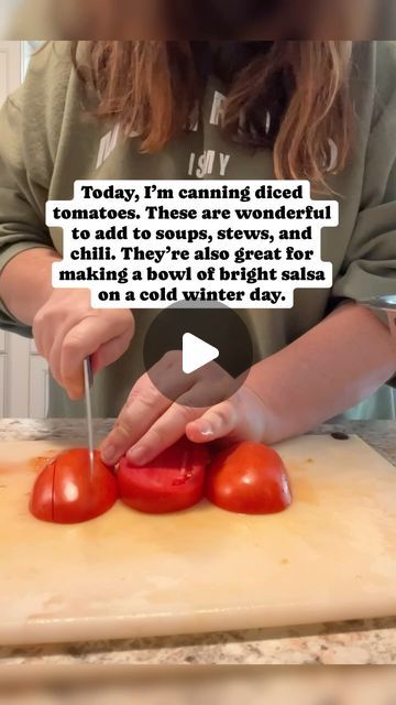 Amber Benge 🌻 Grace Walk Farm | Diced tomatoes is a simple canning project, even if you’re a beginner. 

There are so many ways to use these canned tomatoes during the... | Instagram Beginner Canning, Simple Canning, Smell Like Summer, Canning Ideas, Canned Tomatoes, Canning Diced Tomatoes, Water Bath Canning, Canning Tomatoes, Diced Tomatoes