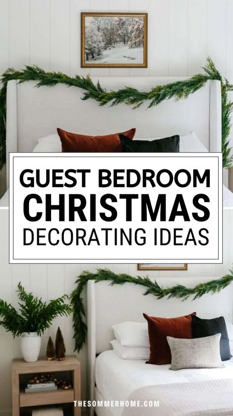 Get inspired by our Christmas Guest Bedroom decorating tips that will impress your guests this holiday season. Whether you’re looking for simple touches or a full festive makeover, these Guest Bedroom Christmas Decorating Ideas will help you create a space filled with holiday cheer. Guest Bedroom Christmas, Christmas Guest Bedroom, Holiday Guest Room, Christmas Guest Room, Cozy Christmas Bedroom, Winter Bedroom Decor, Christmas Bedroom Decor Ideas, Bedroom Decorating Tips, Christmas Bedroom Decor