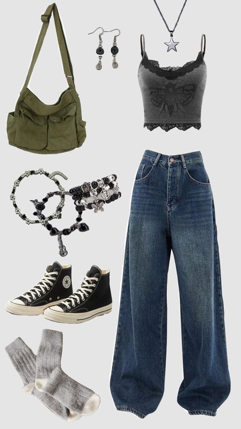 #ootd #inspo #fyp #grunge #grungeaesthetic #aesthetic #outfitinspo #schoolfit #school #grungecore Aesthetic Outfits Soft Grunge, Cute Outfits For School Grunge, Gurge Aesthetics Outfit, Y2k Grunge School Outfits, Grunge Outfits School Appropriate, Grunge Fits Girl, Back To School Outfits Y2k Grunge, Clean Grunge, Grudge Back To School Outfits